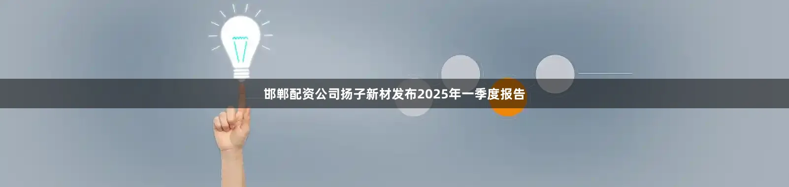 邯郸配资公司扬子新材发布2025年一季度报告