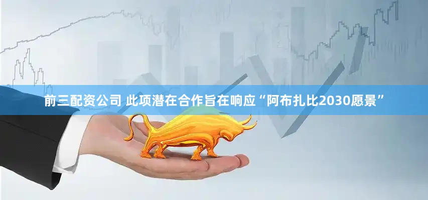 前三配资公司 此项潜在合作旨在响应“阿布扎比2030愿景”